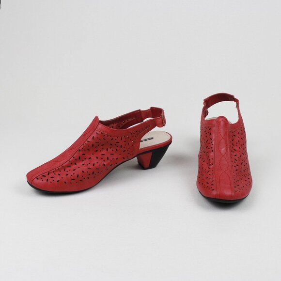 ALIA Perforated Leather Slingback Sandals - Picture 3 of 16